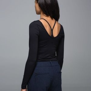 Lululemon Long Sleeve Scoop Back Top Black